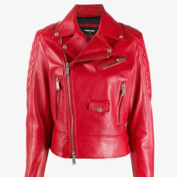 Brand New, Never worn Dsquared2 quilted detail zip-up leather jacket with tags - Picture 2 of 10